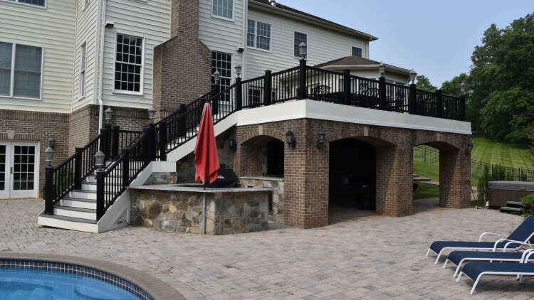 Outdoor Kitchen and Bar Under Deck in Leesburg VA